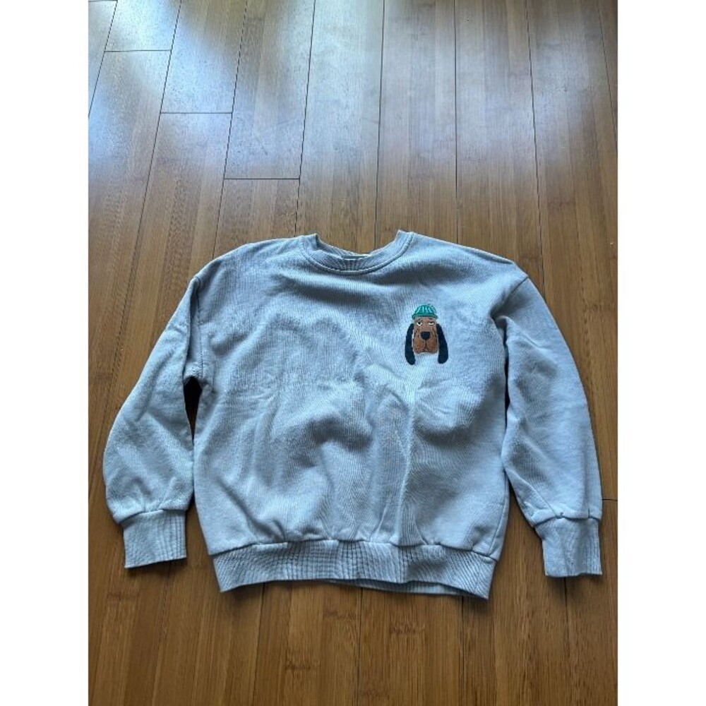 Mini Rodini Organic cotton dog sweatshirt Grey Kid's 9-11